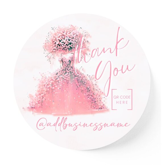 Pink Princess Stickers with Business Name Personalization - Picture 1 of 3